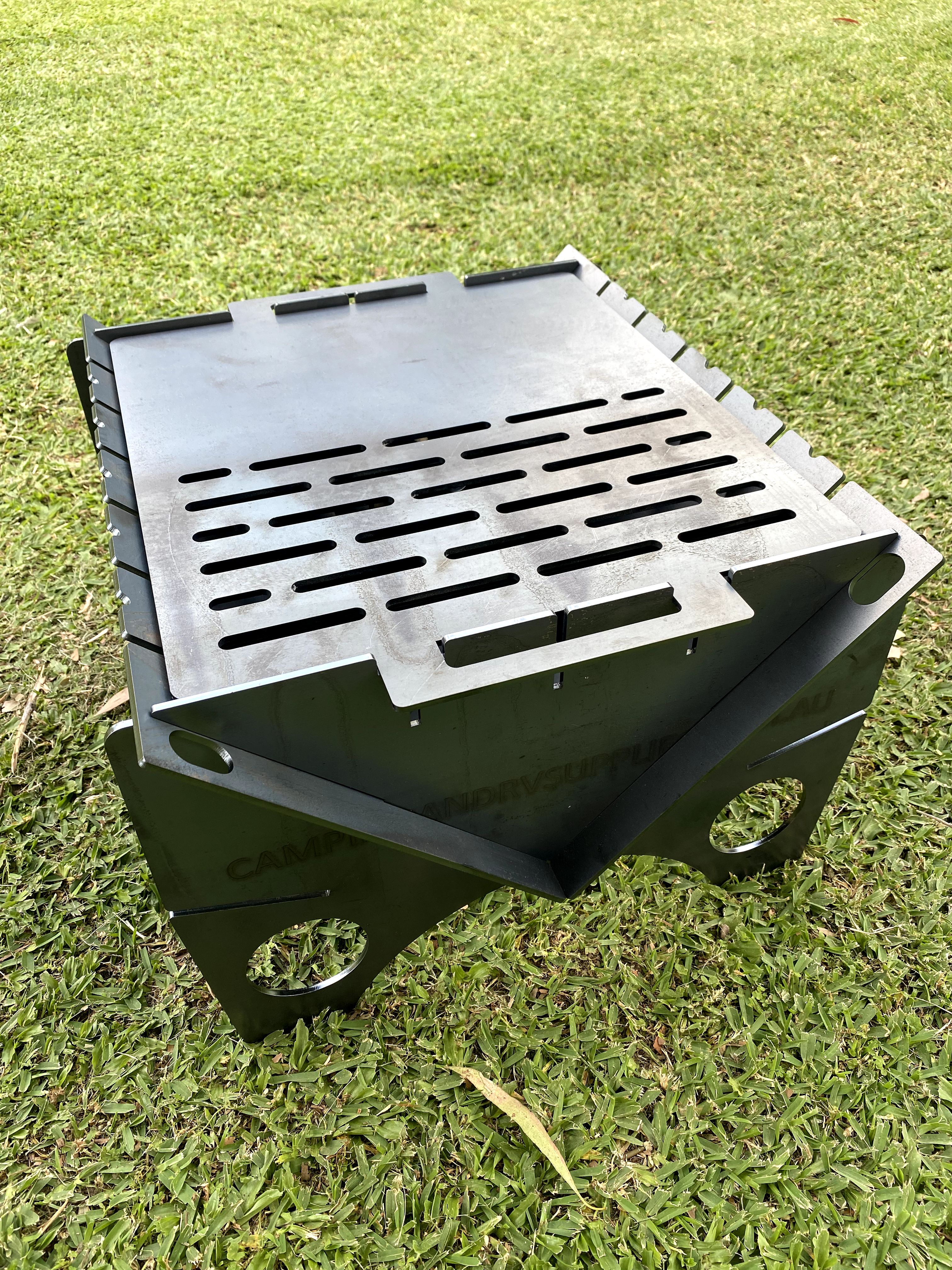 Flat Pack Fire Pit 4mm Steel Multi Purpose BBQ Grill Unit